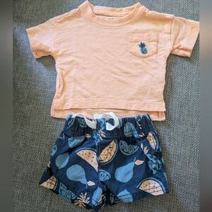 Carter's Peach and Navy Kids Matching Set